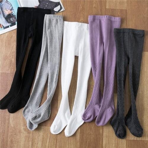 Winter Tights For Kids Girls Warm Cotton Knitted Stockings Toddler Girls Stretch Soft Pantyhose Children 3-8 Years Basic Tights