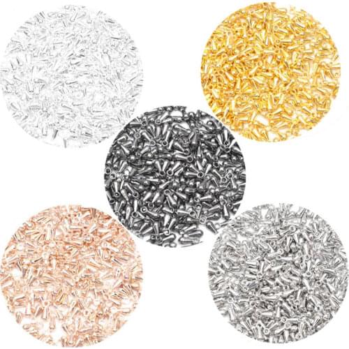 100Pcs7x3mm Tail Extender Chain Metal Water Drop Pendants Jewellery Marking Beads End Caps Findings Accessories