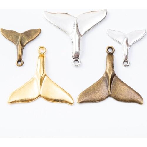 25/70 pieces of retro metal zinc alloy Fish tail pendant for DIY handmade jewelry necklace making 7035-7037