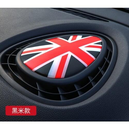 3D Glue Decal for Central Air Outlet MIN Wwindshield Mouth Modification Sticker Black Union Jack Car Accessories Refit