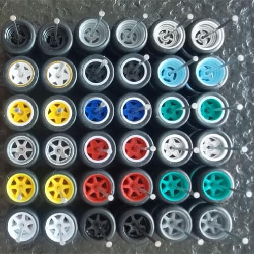 80PCS(for 20 cars) 1/64 Alloy Car Silver Five Star Wheels with Tires for Hot Wheel/Matchbox/Domeka 1:64 Alloy Car Model With Box