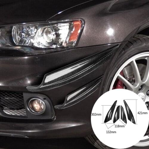 Car Real Carbon Fiber Front Rear Bumper Spoiler Canards For Mitsubishi Lancer EVO X 10 2008-2010 Front Bumper Car-styling