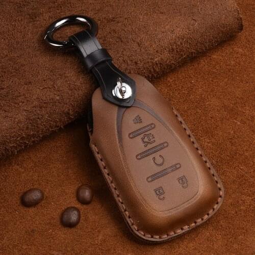 Genuine Leather Handmade Car Key Cover key Case For CHEVROLET MALIBU EQUINOX CRUZE CAMARO 2016 2017 2018