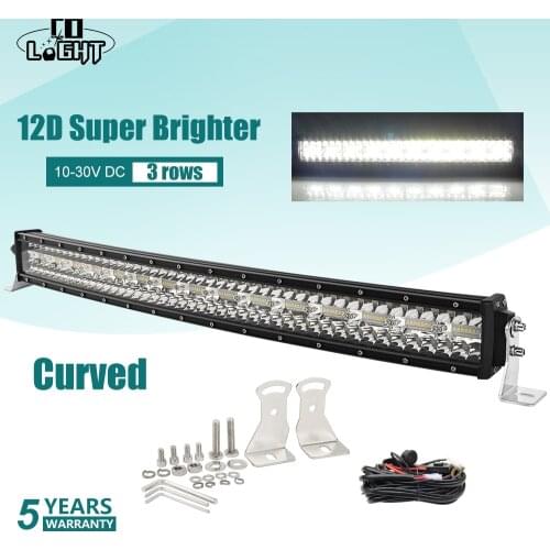 CO LIGHT 52 inch 975W 12D Curved Off road LED Light Bar 3-Rows Combo Beam Barra Led Bar 12V 24V LED Work Light for Lada 4x4 UAZ