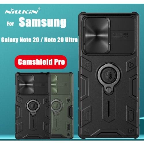 For Samsung Galaxy Note20 Note 20 Ultra Case NILLKIN CamShield Armor Metal Camera Protect Privacy Ring kickstand Back Cover