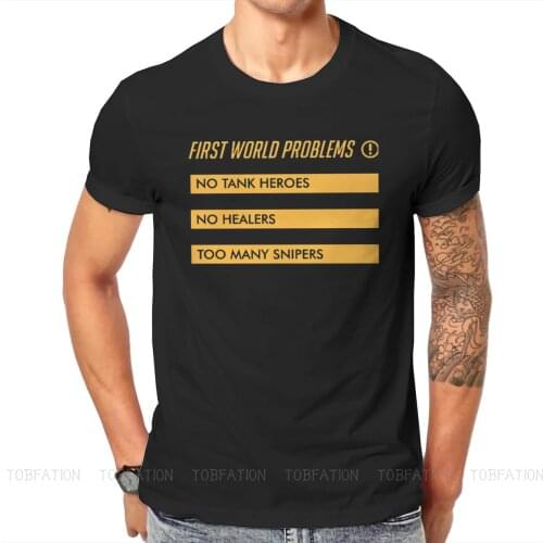 Overwatch TShirt for Men First World Problems Basic Leisure Tee T Shirt Novelty New Design Fluffy