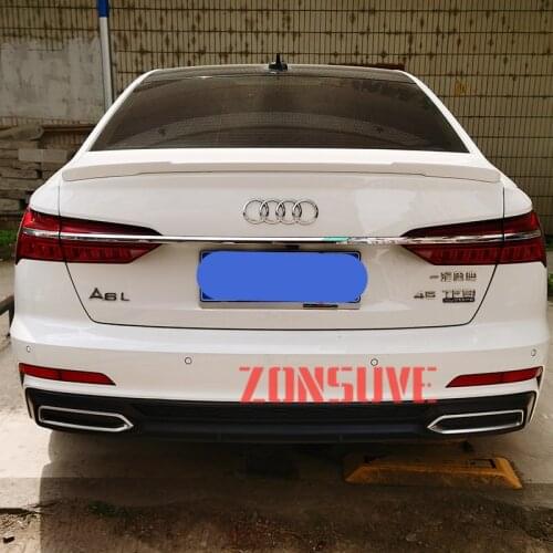 Use For NEW Audi A6 C8 2019 2020 2021 Spoiler ABS Plastic Carbon Fiber Look Rear Trunk Wing Car Body Kit Accessories