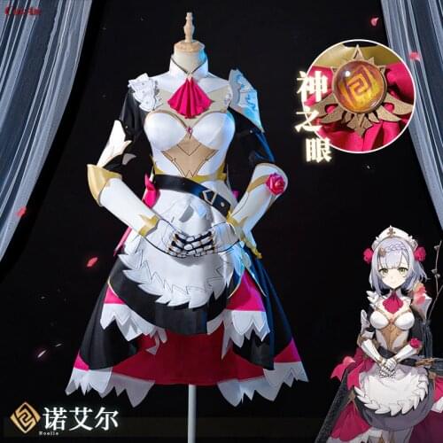 Hot Game Genshin Impact Noelle Cosplay Costume Knights High Quality Lovely Maid Uniform Female Activity Party Role Play Clothing