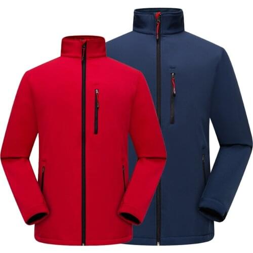 Autumn Winter Mens Soft Shell Outdoor Fleece Single Layer Jacket Outdoor Windproof Waterproof Mountaineering Camping Jacket
