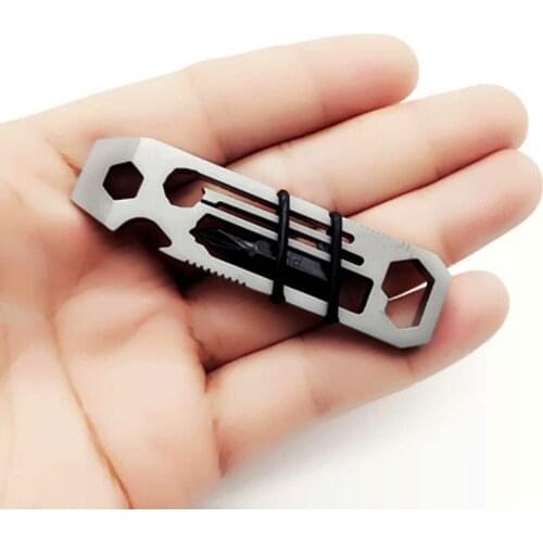 1PC 6 in 1 EDC Multi-tool Opener Wrench Phillips Screwdriver Portable Keychain Tool Pendnat EDC Outdoor Pocket Equipment