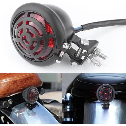 Motorcycle LED Rear Tail Light 12V Adjustable Cafe Racer Style Stop Tail Light Motorbike Brake Rear Lamp for Chopper Bobbe