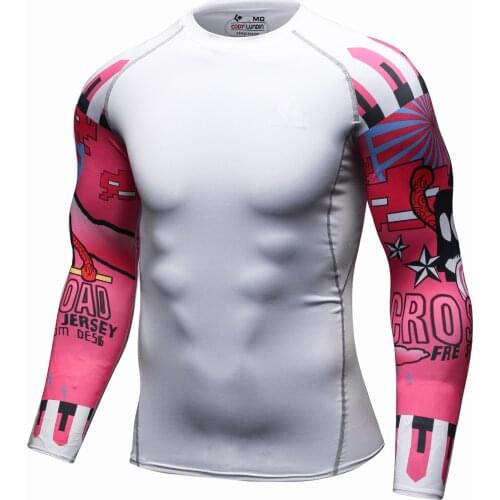Cody Lundin Mens Digital Printed Compression Rash Guard Gym Long Sleeve Jiu Jitsu Shirt