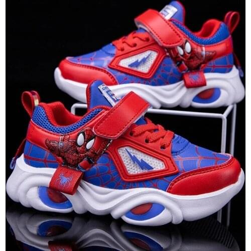 Disney fall/winter new non-slip soft-soled spider-man childrens fashion sports flat shoes girls casual running shoes