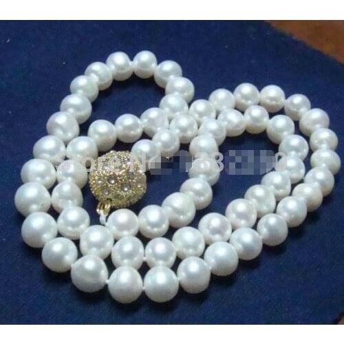 New Arrival 8-9mm White Freshwater Pearl Necklace 18 Inch DIY Women Girl Hot Sale Jewelry Making Design Fashion Style Wholesale