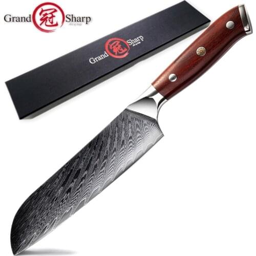 Santoku Knife 6.9" Japanese Kitchen Knife vg10 Japanese Damascus Steel Home Improvement Cutlery Chef Knives Cutting Slicing Tool