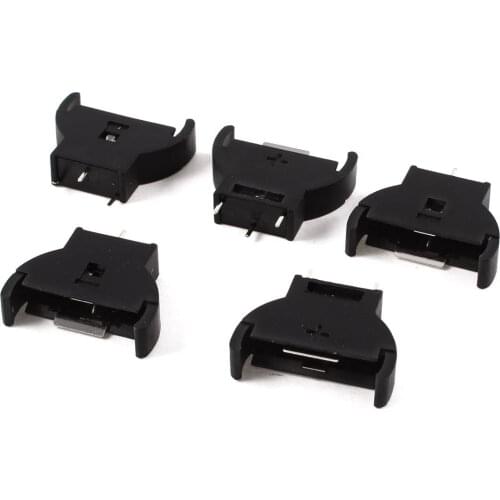 Wholesale5pcs*5 Pcs Black Plastic CR2032 Cell Button Lithium Battery Sockets Holder