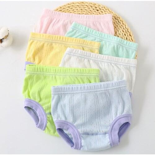 Baby girls Pants Children Bread Breathable Mesh Clip pp Panties Girl Triangle Cartoon Shorts Cotton Panties