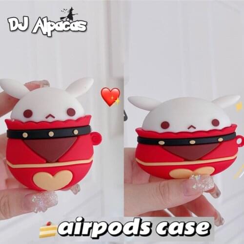 Genshin Impact Game Klee Ganyu Keqing Bomb Dango Cosplay Silicone Protective Case for Airpods Pro Earphone Box Xmas Gift