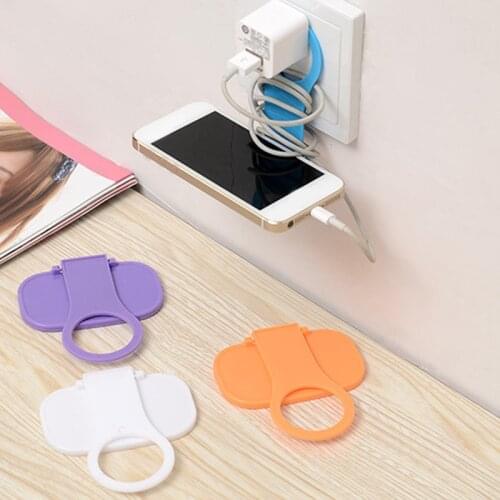 Foldable Phone Holder Charger Cable Storage Charging Rack Hang Holder Mobile Phone Hang Wall Plug Socket for Charger Universal