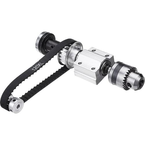 Unpowered DIY Woodworking Cutting Grinding Spindle Trimming Belt B10/JTO Drill Chuck Set Small Lathe Accessories for Table Saw
