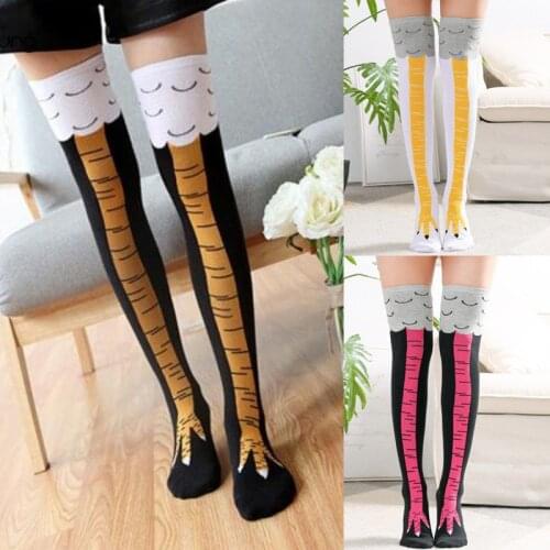Funny 3D Chicken Toe Feet Socks Creative Cartoon Animal Thigh Socks With Chicken Print toe Women Men Feet Thigh Socks