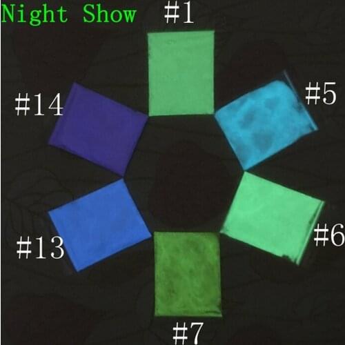 10g/lot Hot Sale 14 Colors glitter Phosphor Luminous Powder Coating DIY Photoluminescent Dust,Glow in Dark Powder Pigment