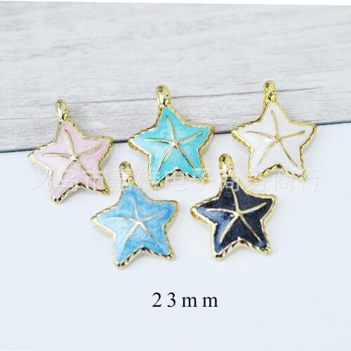 10pcs/Lot Starfish 28mm Diy Design for Jewelry Making Earring Bracelet or Necklace Handmade Enamel Charms