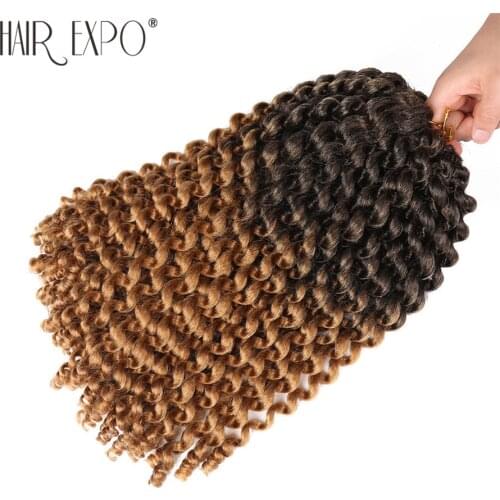 14" Jumpy Wand Curl Crochet Hair Jamaican Bounce African 20strands/Pack Synthetic Omber Braiding Hair Extension Hair Expo City