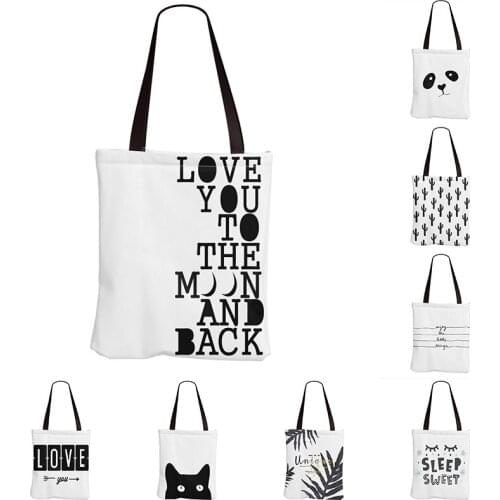 2020 Shoulder Tote Bag for Women Cute Cat Lash Cactus Female Handbags Shopping Bag Ladies Beach Bag Bolsas De Tela