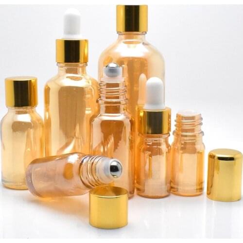 5ml/10ml/15ml/20ml/30ml/50ml/100ml Gold Reagent Eye Dropper Drop Glass Aromatherapy Liquid Pipette Bottle Roller Bottles