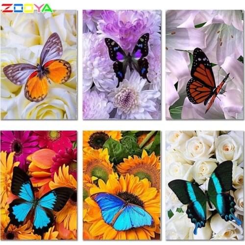 5D Diamond Painting Mosaic Butterfly Flowers 3D Full Diy Crystal Diamond Embroidery Butterfly Diamond Paintings Beautiful Er029