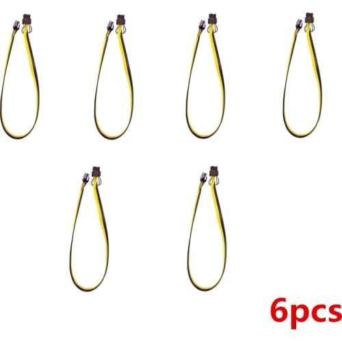6 PCS 6 Pin PCI-E to 8 Pin (6+2) PCI-e (Male To Male) GPU Power Cable 50cm for Graphic Cards Mining For HP Server Breakout Board