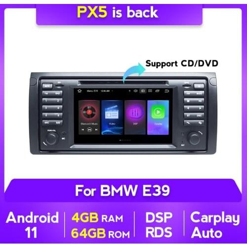RDS DSP 4GB 64GB 1 DIN Android 11 Car Radio For BMW X5 E53 E39 Car Audio Navigation Multimedia DVD Radio Tape Recorder Head Unit