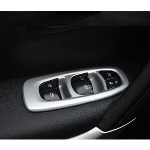 Car Styling Accessories For Renault Kadjar 2015 2016 2017 2018 LHD Car Interior Window Lift Switch Cover Frame Bezel Moldings