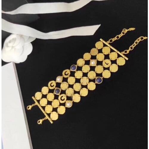 Brand Color Copper Chain Colorful Fashion Praty Jewelry Name Crystal Bracelet Vintage