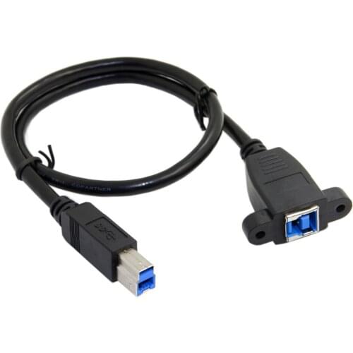 Chenyang Super Speed USB 3.0 Backpanel Mount B Female to Male B Type Extension Cable 0.5M