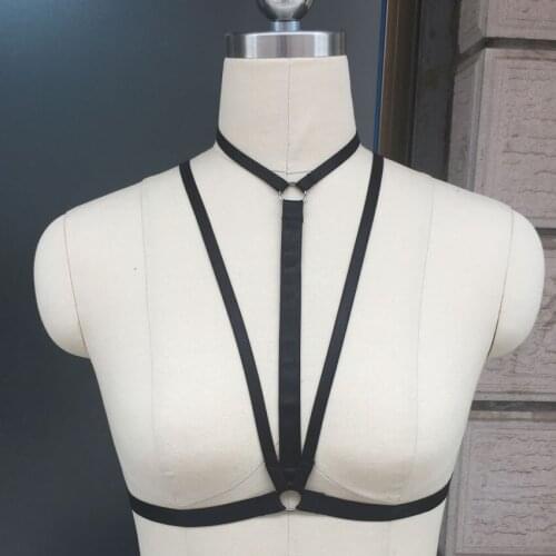 Black prom dresses women Exotic Apparel Harness Gothic Harajuku sexy lingerie fetish wear cage bra body harness cage bra