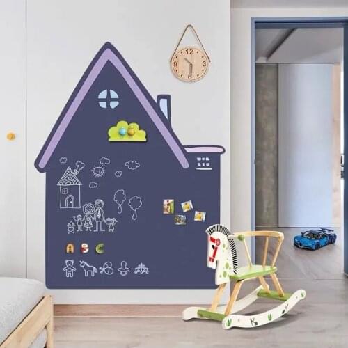 Kids Cartoon Magnetic Chalkboard Wall Sticker Black Board Water-soluble pen Learning Wall Sticker Graffiti Writing Blackboard
