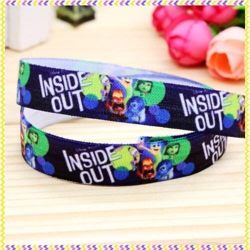 DHK 5/8'' Free shipping Fold Elastic FOE inside out printed headband headwear hair band diy decoration wholesale OEM C49