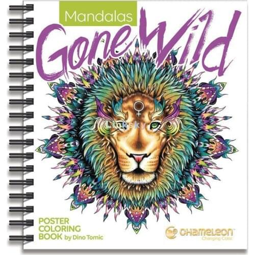 Chameleon Art Products - Colouring Book - MANDALAS GONE WILD,20 sheets,Spiral bound book lays flat for coloring,for alcohol pens