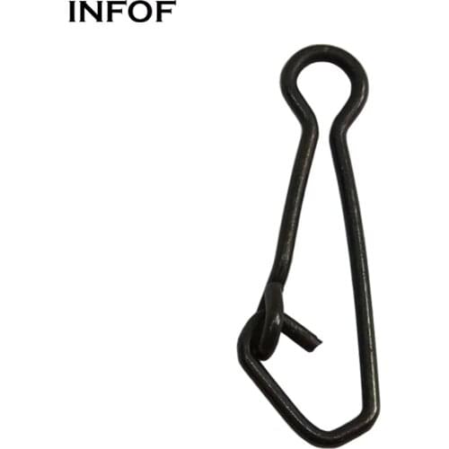 INFOF 100pcs/lot Carp Fishing Snap Hooked Snaps Test 61LB Carp Fishing Accessories Matte Black Fishing Connector Hook Lure