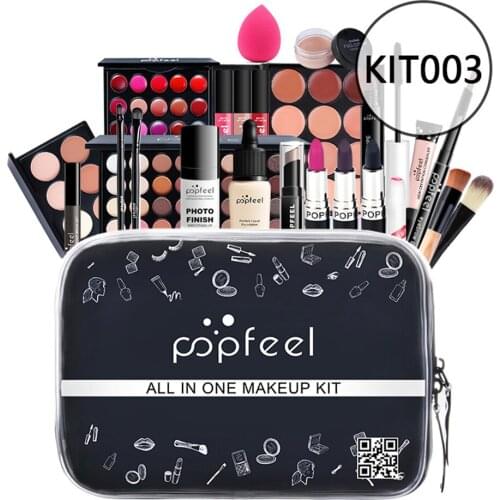 24pcs Eyebrow Pencil With Storage Bag Beginner Gift Portable Brush Concealer Powder Puff Mascara Makeup Set Eyeshadow Lipstick