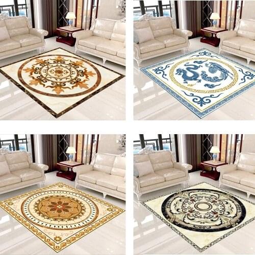 Classic Chinese Chinese Dragon Phoenix Carpet European 3D Ethnic Flower Rugs Bedroom Living Room Square Carpet Mat Custom