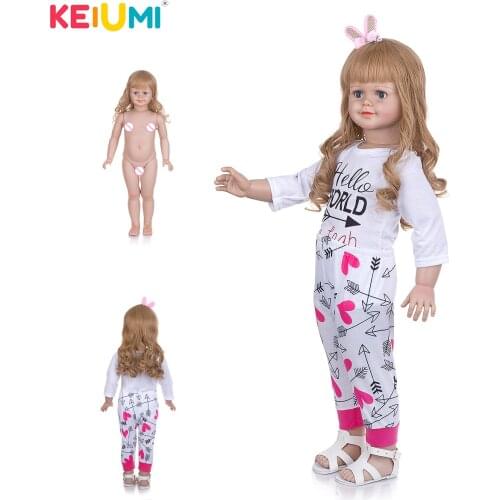 Bonecas Reborn KEIUMI 78cm Newborn Doll Silicone Realistic Baby Kid vinyl Together Play Dress Up Doll Bath For Kid Playmate Gift