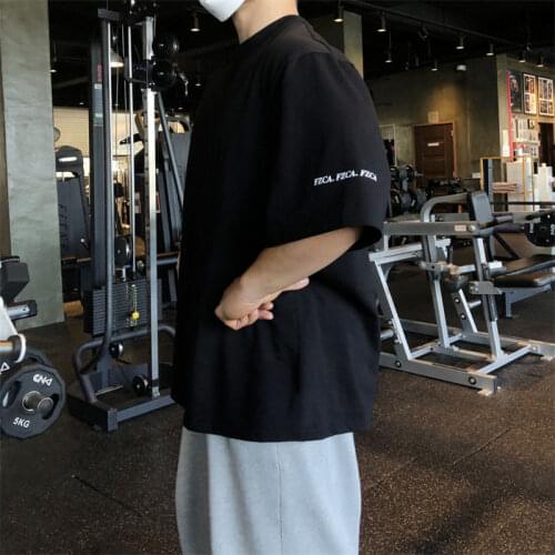 Summer Men Fitness Workout Skinny Short sleeve T-shirt Casual Clothing Gym Cotton t shirt Male Bodybuilding Sport Tee shirt Tops