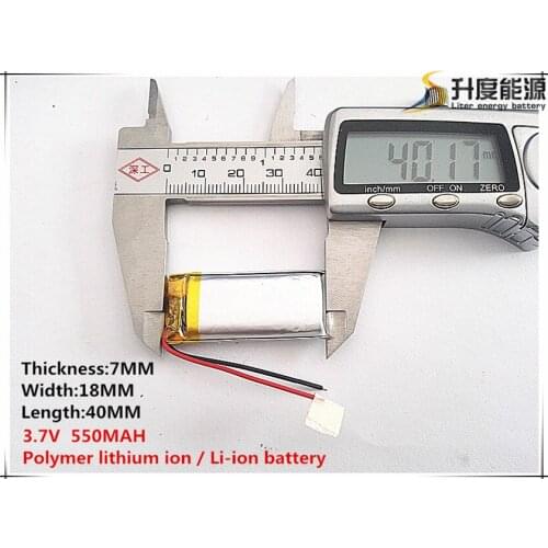 Li-po 1pcs [SD] 3.7V,550mAH,[701840] Polymer lithium ion / Li-ion battery for TOY,POWER BANK,GPS,mp3,mp4,cell phone,speaker