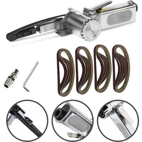 Sander Polishing Machine 3/8 Inch Sanding Belt 330*10mm Wide Air Finger Belt Power File Detail Sanding + 25Belts