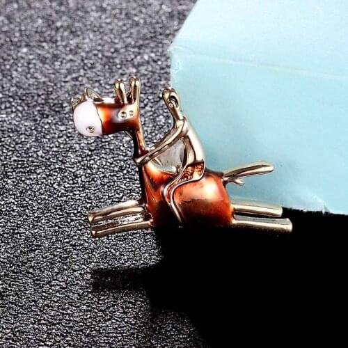 Zlxgirl carton baby jewelry fashion Enamel small horse Shape brooches jewelry hijab pins cute women hats and bags bijoux