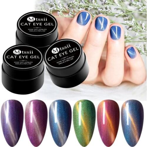 Mtssii Mermaid Cat Eye Gel Nail Polish 3D Effect UV Gel Nail polish Soak off Colors Chameleon Magnetic Gel Varnishes Manicure
