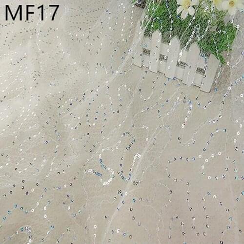 Soft mesh fabric mesh luxury sequin embroidery elastic wedding dress tulle fabric petticoat kids dress Materials MF17